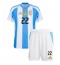 Argentinië Lautaro Martinez #22 Thuis tenue Kids Copa America 2024 Korte Mouwen (+ broek)