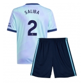 Arsenal William Saliba #2 Derde tenue Kids 2024-25 Korte Mouwen (+ broek)