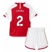 Arsenal William Saliba #2 Thuis tenue Kids 2023-24 Korte Mouwen (+ broek)