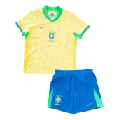 Brazilië Thuis tenue Kids Copa America 2024 Korte Mouwen (+ broek)