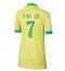 Brazilië Vinicius Junior #7 Thuis tenue Dames Copa America 2024 Korte Mouwen