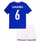 Frankrijk Eduardo Camavinga #6 Thuis tenue Kids EK 2024 Korte Mouwen (+ broek)