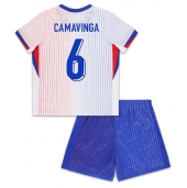 Frankrijk Eduardo Camavinga #6 Uit tenue Kids EK 2024 Korte Mouwen (+ broek)