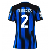 Inter Milan Denzel Dumfries #2 Thuis tenue Dames 2023-24 Korte Mouwen