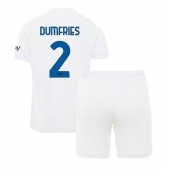 Inter Milan Denzel Dumfries #2 Uit tenue Kids 2023-24 Korte Mouwen (+ broek)