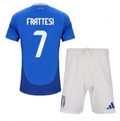 Italië Davide Frattesi #7 Thuis tenue Kids EK 2024 Korte Mouwen (+ broek)