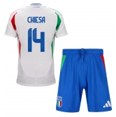 Italië Federico Chiesa #14 Uit tenue Kids EK 2024 Korte Mouwen (+ broek)