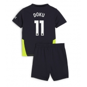 Manchester City Jeremy Doku #11 Uit tenue Kids 2024-25 Korte Mouwen (+ broek)