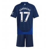 Manchester United Alejandro Garnacho #17 Uit tenue Kids 2024-25 Korte Mouwen (+ broek)