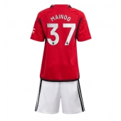 Manchester United Kobbie Mainoo #37 Thuis tenue Kids 2023-24 Korte Mouwen (+ broek)