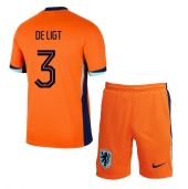 Nederland Matthijs de Ligt #3 Thuis tenue Kids EK 2024 Korte Mouwen (+ broek)