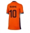 Nederland Memphis Depay #10 Thuis tenue Dames EK 2024 Korte Mouwen