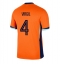 Nederland Virgil van Dijk #4 Thuis tenue EK 2024 Korte Mouwen