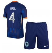 Nederland Virgil van Dijk #4 Uit tenue Kids EK 2024 Korte Mouwen (+ broek)