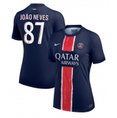 Paris Saint-Germain Joao Neves #87 Thuis tenue Dames 2024-25 Korte Mouwen