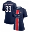 Paris Saint-Germain Warren Zaire-Emery #33 Thuis tenue Dames 2024-25 Korte Mouwen