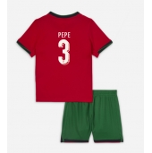 Portugal Pepe #3 Thuis tenue Kids EK 2024 Korte Mouwen (+ broek)