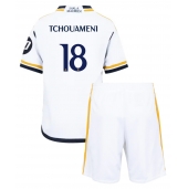 Real Madrid Aurelien Tchouameni #18 Thuis tenue Kids 2023-24 Korte Mouwen (+ broek)